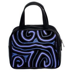 Blue abstract design Classic Handbags (2 Sides)