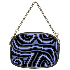 Blue Abstract Design Chain Purses (one Side)  by Valentinaart