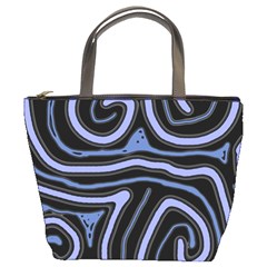 Blue abstract design Bucket Bags