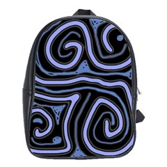 Blue abstract design School Bags(Large) 