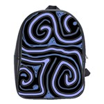 Blue abstract design School Bags(Large)  Front