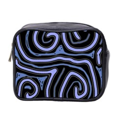 Blue abstract design Mini Toiletries Bag 2-Side