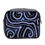 Blue abstract design Mini Toiletries Bag 2-Side Back