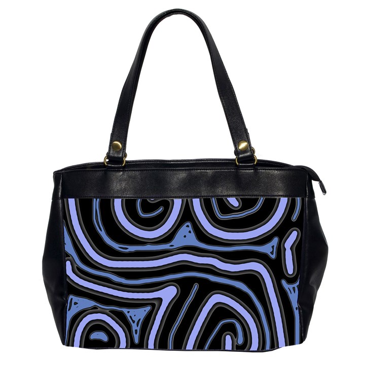 Blue abstract design Office Handbags (2 Sides) 