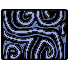 Blue abstract design Fleece Blanket (Large) 