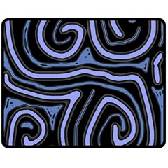 Blue abstract design Fleece Blanket (Medium) 