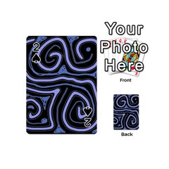 Blue Abstract Design Playing Cards 54 (mini)  by Valentinaart