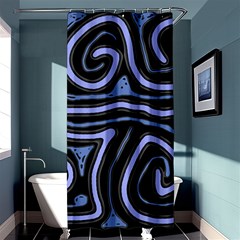 Blue abstract design Shower Curtain 36  x 72  (Stall) 