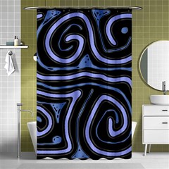 Blue abstract design Shower Curtain 48  x 72  (Small) 