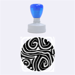 Blue abstract design Rubber Round Stamps (Medium)