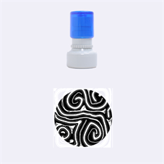 Blue abstract design Rubber Round Stamps (Small)