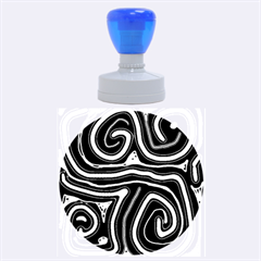 Blue abstract design Rubber Round Stamps (Large)