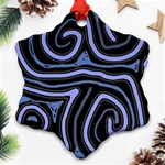 Blue abstract design Snowflake Ornament (2-Side) Back