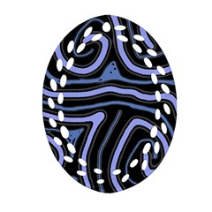 Blue abstract design Oval Filigree Ornament (2-Side) 