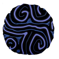 Blue abstract design Large 18  Premium Round Cushions