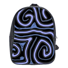 Blue abstract design School Bags (XL) 