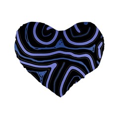 Blue abstract design Standard 16  Premium Heart Shape Cushions