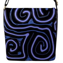 Blue abstract design Flap Messenger Bag (S)