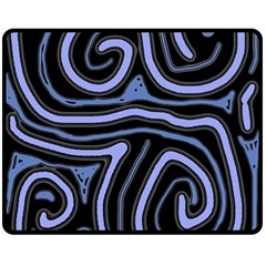 Blue abstract design Double Sided Fleece Blanket (Medium) 