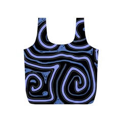 Blue abstract design Full Print Recycle Bags (S) 