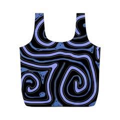 Blue abstract design Full Print Recycle Bags (M) 