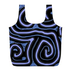 Blue abstract design Full Print Recycle Bags (L) 