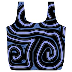 Blue abstract design Full Print Recycle Bags (L) 