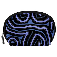 Blue abstract design Accessory Pouches (Large) 