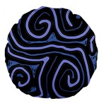 Blue abstract design Large 18  Premium Flano Round Cushions Front