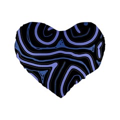 Blue abstract design Standard 16  Premium Flano Heart Shape Cushions