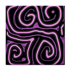 Purple Neon Lines Tile Coasters by Valentinaart