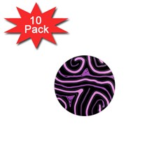 Purple Neon Lines 1  Mini Magnet (10 Pack)  by Valentinaart