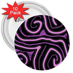 Purple Neon Lines 3  Buttons (10 Pack)  by Valentinaart