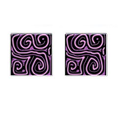 Purple Neon Lines Cufflinks (square) by Valentinaart