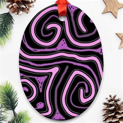 Purple Neon Lines Oval Ornament (two Sides) by Valentinaart