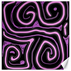 Purple Neon Lines Canvas 16  X 16   by Valentinaart