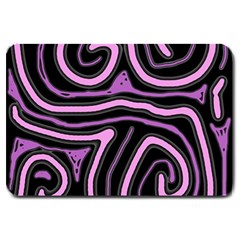 Purple Neon Lines Large Doormat  by Valentinaart