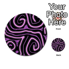 Purple Neon Lines Multi-purpose Cards (round)  by Valentinaart