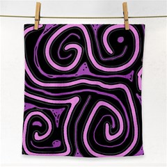 Purple Neon Lines Face Towel by Valentinaart