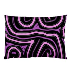 Purple Neon Lines Pillow Case by Valentinaart