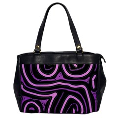 Purple Neon Lines Office Handbags by Valentinaart