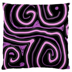 Purple Neon Lines Large Cushion Case (two Sides) by Valentinaart