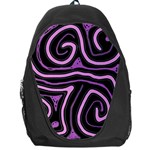 Purple neon lines Backpack Bag Front