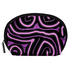 Purple Neon Lines Accessory Pouches (large)  by Valentinaart