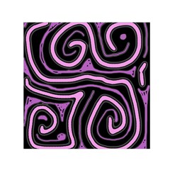 Purple Neon Lines Small Satin Scarf (square) by Valentinaart