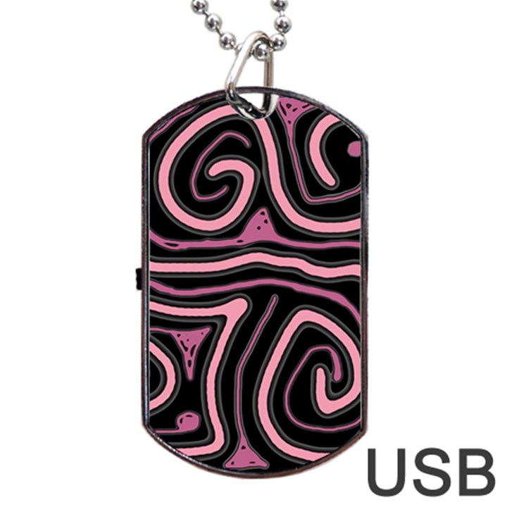 Decorative lines Dog Tag USB Flash (One Side)