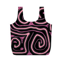 Decorative Lines Full Print Recycle Bags (m)  by Valentinaart