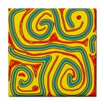 Colorful decorative lines Tile Coasters Front