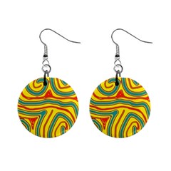 Colorful decorative lines Mini Button Earrings