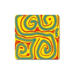 Colorful decorative lines Square Magnet